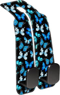 Purse Hook for Car Watercolor Blue Butterflies 1 Pack Headrest Back Seat Hook Premium Leather Double Metal Hanger Storage Pack Bag Purse Holder Car Interior Accessories