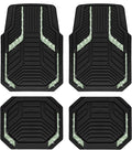 PIC AUTO Car Floor Mats, Green Sparkly Crystal Bling Glitter Car Mats Set, Front and Rear Heavy Duty Rubber Car Mats with Anti-Slip Backing, All Weather, Trim-to-Fit for Automotive SUVs, Sedan, Vans