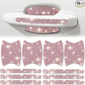 Bling Car Door Handle Protector, 10 PCS, Pink Sparkling Rhinestone Cars Door Protective Cover, Anti-Scratch Auto Handles Sticker, Universal Bling Car Accessories for Women
