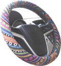 Small Ethnic Style Coarse Flax Cloth Automotive Steering Wheel Cover Anti Slip and Sweat Absorption Auto Car Wrap Cover (14''-14.25, C)