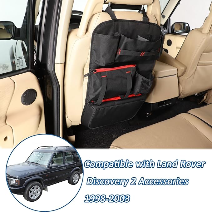 Car Back Seat Organizer Compatible with Land Rover Discovery 2 1998-2003,Oxford Cloth Multi-functional Backseat Storage Bag Pocket Car Interior Accessories