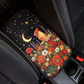 Cardinal Flower Print Armrest Cover Pad for Car Moon Star Print Car Armrest Box Protector Pad Universal Fits for Sedan Truck SUV, Easy to Install Auto Decor for Women Men