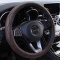 Leather Car Steering Wheel Cover with Anti-Slip Lining Universal 14.5-15 Inch (37-38 cm) Auto Microfiber Protector, Car Accessories for Most Cars, SUVs | Coffee