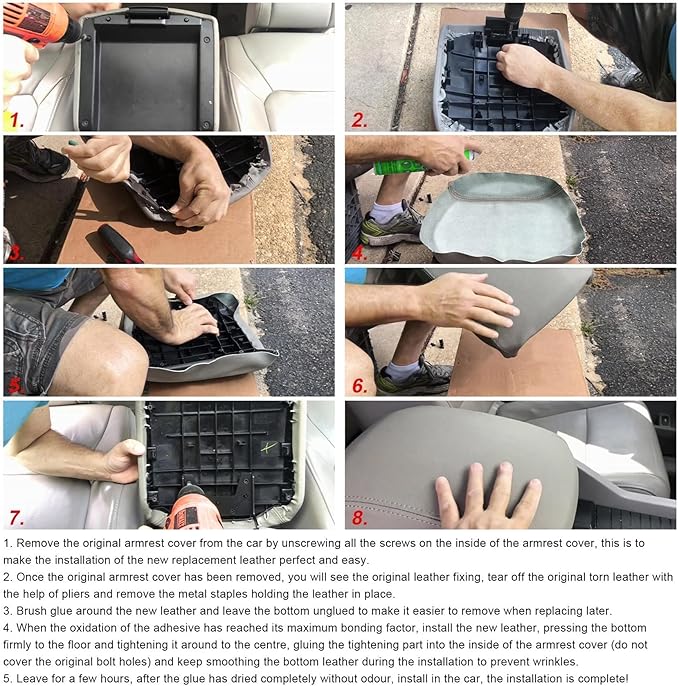 FZJDSD Gray Center Console Cover Armrest Cover Replacement Compatible with Honda Pilot 2009 2010 2011 2012 2013 2014 2015(The Leather Part Only)