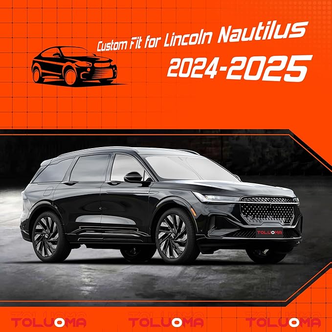 Toluoma Custom Fit Windshield Sun Shade for Lincoln Nautilus 2024-2025 - Full Coverage, 210T Reflective Fabric, Double-Layer Design - Blocks 99% UV Rays, Keeps Car Cool, Easy to Install and Store