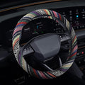 Boho Steering Wheel Cover, Steering Wheel Cover Women, 15 inch Hippie Style Protector Covers, Universal Ethnic Flax Cloth Car Accessories Universal for SUV Van Truck (Hippie-B)