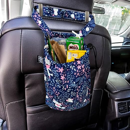 RMMOORORO Cute Hanging Car Trash Garbage Bag 100% Leakproof Waterproof Multipurpose for Car Back Front Seat Console with Hanging Strap (Jungle Animal)