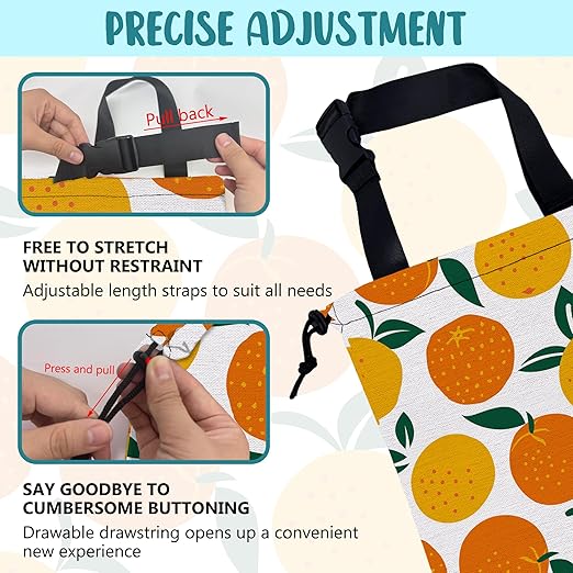 KXWQTRDD Car Garbage Bag Cartoon Oranges Fruits Hanging Canvas Car Trash Bag Waterproof Drawstring Car Back Seat Organizer for Car Back Front Seat Console with Adjustable Buckle