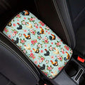 JoyLamoria Rooster Flower Automotive Armrest Pad Protector High Stretchy Car Armrest Cover Easy Install