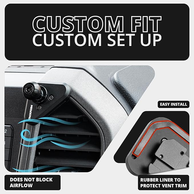 Tackform Link Vent Mount Universal Magnetic Phone Holder Compatible with 2015-2020 Ford F-150, 2017-2021 Super Duty, and 2018-2021 Expedition | Aluminum Base, Short Reach | NOT Compatible With MagSafe
