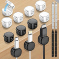 12 Pack,Magnetic Cable Clips & Silicon Cable Ties,[Cable Smooth Adjustable Under Desk Organizer],Cable Management,Cord Holder-Desk Stand Cable Organizer Holding,Adhesive for Home Cable Keeper