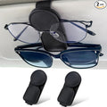 KIWEN 2 Pack Sunglasses Holder for Car Visor, Magnetic Leather Sunglass Eyeglass Hanger Clip for Car Sun Visor Accessories (2, Black)