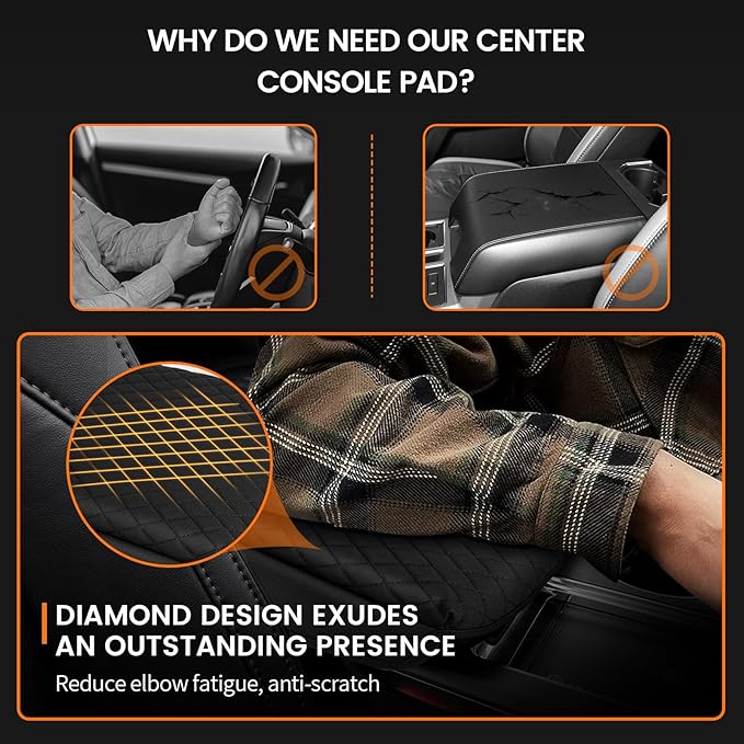 Custom Fit for Center Console Cover Acura MDX 2022 2023 2024 2025 2026 Armrest Cover Center Console Pad Interior Accessories Car Armrest Seat Box Cover Protector Black