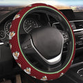 Christmas Steering Wheel Cover Women Men Elastic Stretch Soft Car Santa Wheel Protector Universal Breathable No-Slip Car Accessories for Truck Van SUV Auto Fit 14-15 Inches
