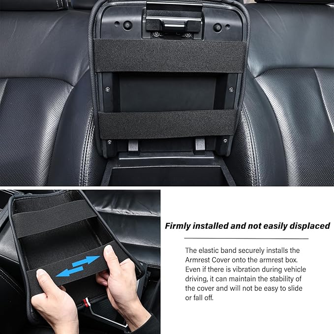 JKCOVER Compatible with 2024 2025 2026 Toyota Tacoma (4th Gen Tacoma) Center Console Armrest Cover Accessories PU Leather Car Anti-Scratch Armrest Cushion Lid Protector