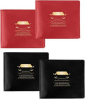 Performore Car Document Holder Wallets – Premium Organizer for Insurance and Registration Papers, 2 Clear Pockets with Strong Double-Sided Closure, Suitable for All Vehicles (4-Pack: 2 Black, 2 Red)