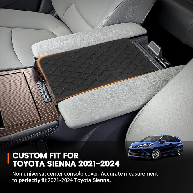 Custom Fit for Center Console Cover Toyota Sienna 2021 2022 2023 2024 2025 2026 Armrest Cover Center Console Pad Interior Accessories Car Armrest Seat Box Cover Protector