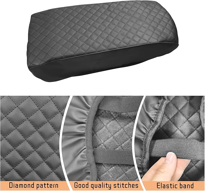 Center Console Cover Compatible with Ford Edge 2011-2014 Leather Armrest Box Cushion Cover Middle Console Pad