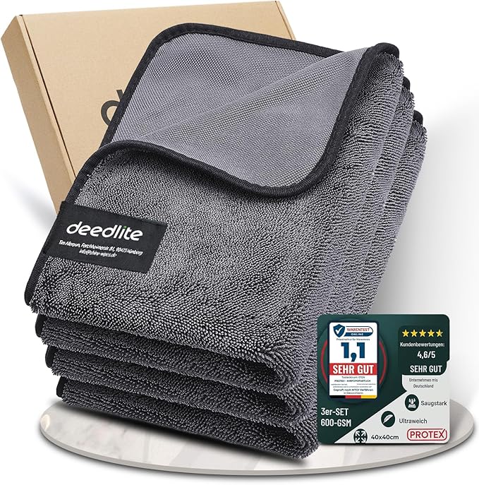 Deedlite Shiny Bath Wipes Shower Cleaning Cloths, Premium Car Drying Towel | Ultra Absorbent Twisted-Loop Design| Microfiber Towel for Car, Shower Cabin, Household