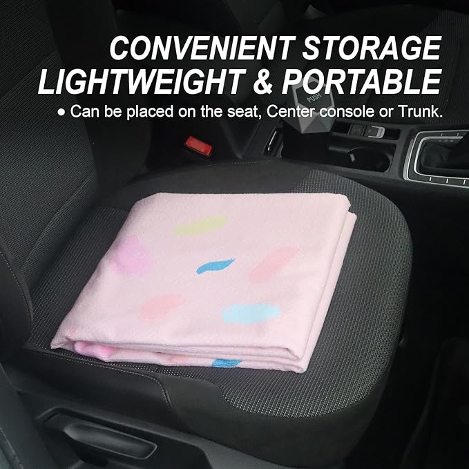 nbnhxnff Sweat Towel Car Seat Cover Protector Rear Seats for Gym Workout, Running, Swimming, Beach and Hiking, Waterproof Universal Seat Cover for Car, Trucks, Van & SUV (Pink Drops, 1pcs Rear Seat)