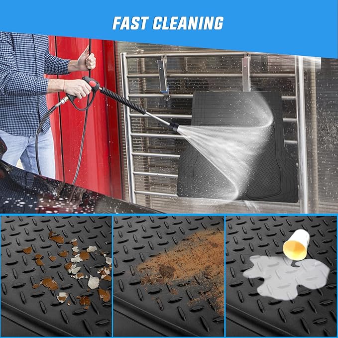 Nilight Rubber Cargo Mats for Cars Trucks SUVs, Universal Trim to fit for Most Vehicles, All Weather Protection Heavy Duty Cargo Liners