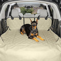 4Knines Split Cargo Liner for SUV – For Dogs & Pets, Heavy-Duty, Waterproof Trunk Mat & Cargo Cover – Fits 60/40 Split Bench & Armrest Pass-Through – Machine Washable, Non-Slip, Durable (Large, Beige)