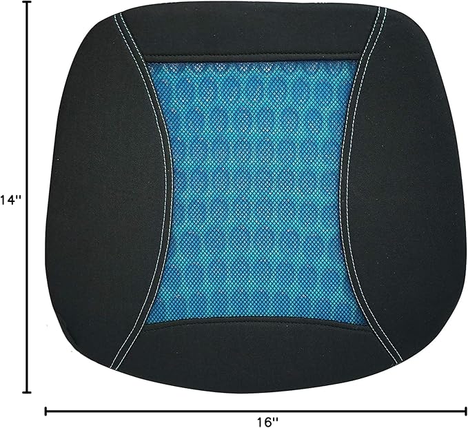 C.P.R. Orthopedic Gel & Memory Foam Seat Cushion Office Chair seat Cushion Automotive Gel Cushion (Y11076(14.5" x 16"x 2.5"))