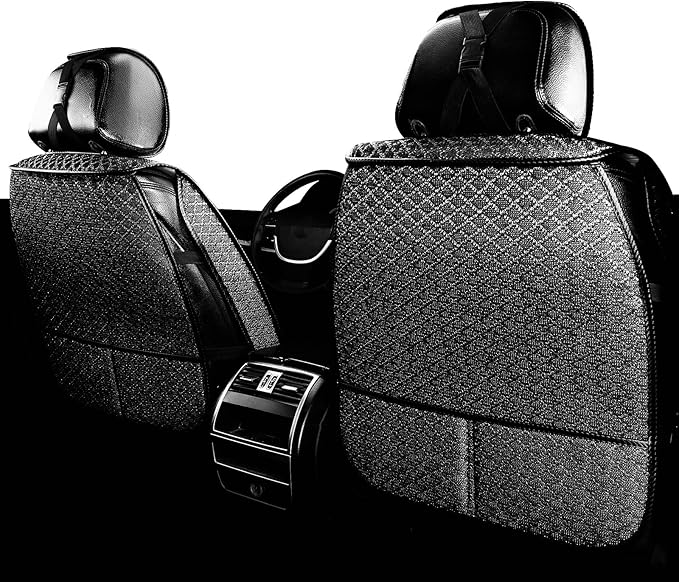 XZPILINA Breathable Car Seat Covers,Luxury Front Seat Covers， Driver Seat Protector,Automotive Seat Covers,Suitable for All Seasons, Universal Fit for Sedan, SUV, Truck (Front Pair, Black)