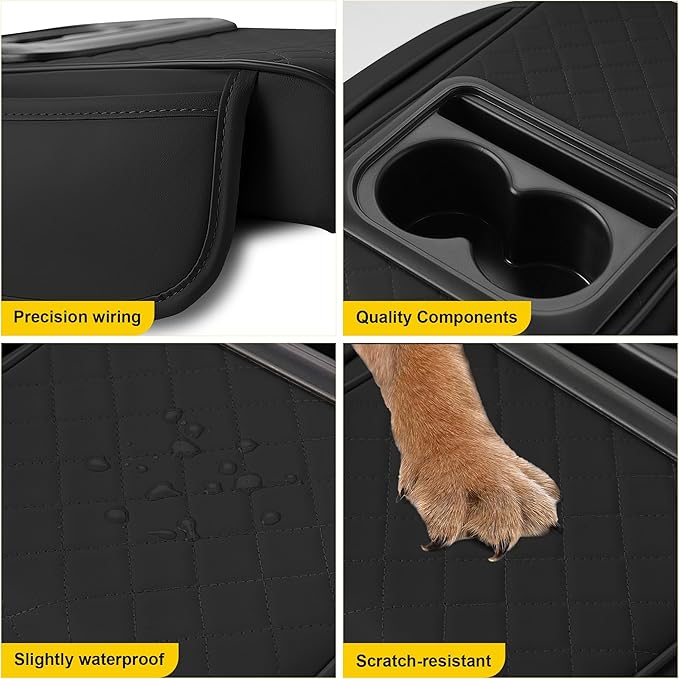 Center Console Cover for Chevrolet/Chevy Malibu Waterproof Armrest Cover with Plus Comfort Lift Design,Anti-Scratch Auto Armrest Pad Accessory （Black