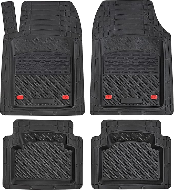 K&K Auto Accessories 3D Car Floor Mat Thick 8 Lb Heavy Duty Durable Universal Sapphire Black Deep Dish for Cars SUVs Minivan Truck