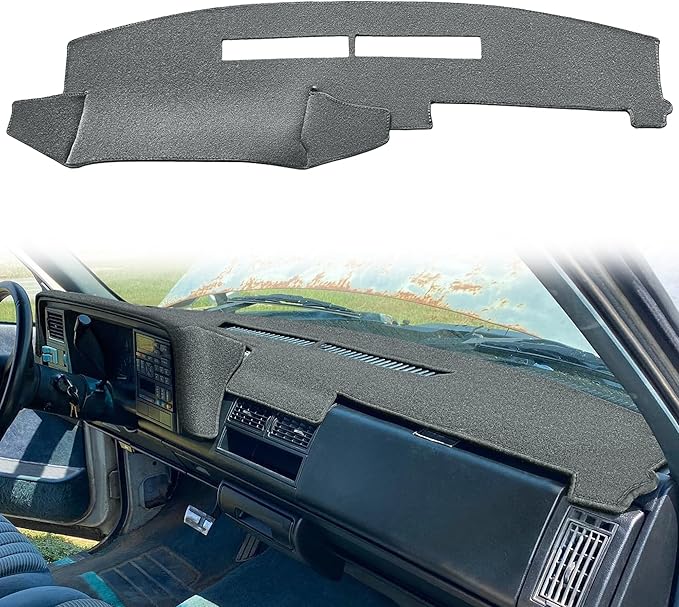 Dash Cover Mat for Chevy Chevrolet Silverado/GMC Sierra C1500 C2500 C3500 K1500 K2500 K3500 Pickup Truck 1988-1994, 1992-94 GMC Yukon/Chevy Blazer Suburban Dashboard Pad Carpet(88-94 Dark Gray) Y25