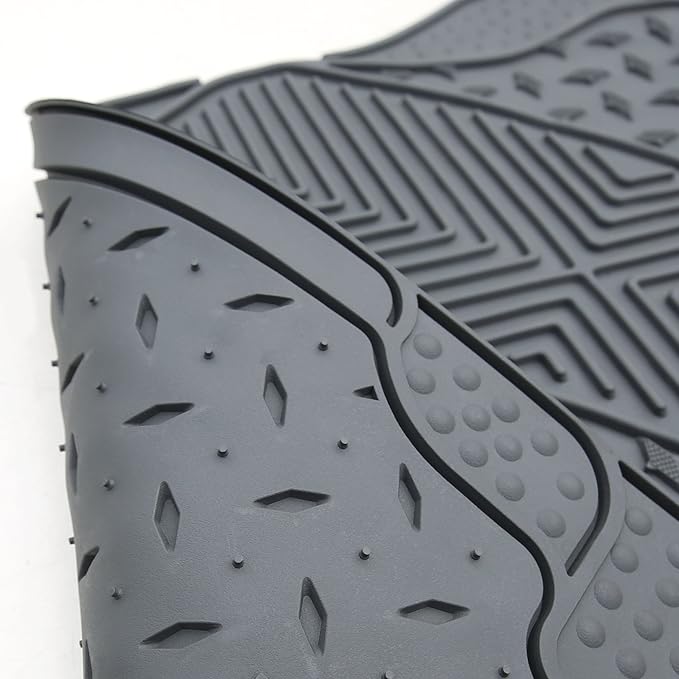 FH Group Car Floor Mats - Heavy-Duty Rubber Floor Mats for Cars, Universal Fit Full Set, Trimmable Automotive Floor Mats, ClimaProof Floor Mats For Most Sedan, SUV, Truck Floor Mats Gray