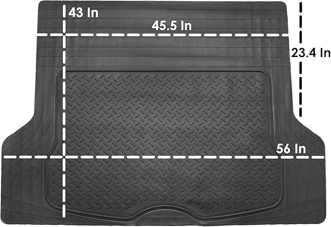 FH Group Trimmable Rubber Floor Mats Full Set - Universal Fit for Cars Trucks and SUVs F11305 + F16400 (Beige)