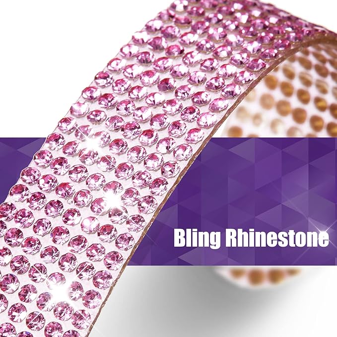 Frienda 10 Pieces Bling Car Accessories for Women Bling Car Door Handle Protector Door Handle Covers for Car Rhinestone Car Bowl Protector Accessories Women Stickers(Pink)
