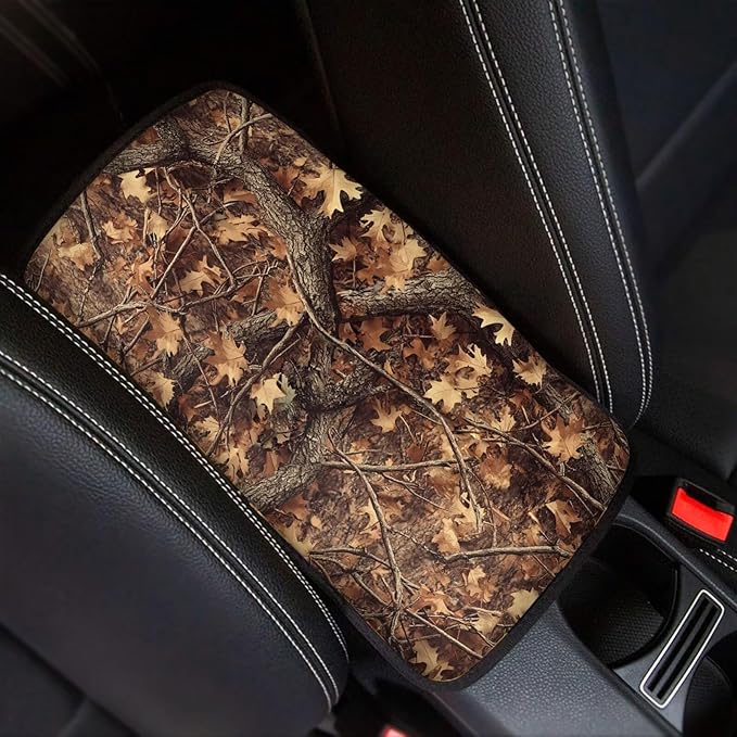 Horeset Hunting Camouflage Car Armrest Cover Interior Protector Non-Slip Comfortable Auto Armrest Cover Cushion Easy to Install