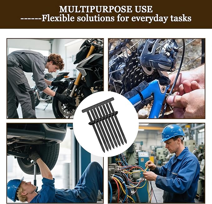 200PCS Cable Tie Buckle,Nylon Universal Automotive Zipper Clips,Heavy Duty Plastic Rivet T Self-Locking Zip Ties,Zippered Trim Clip Auto Parts,Button Ziptie Bumper Retainer Fender Liner Fastener