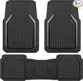 CAR PASS Heavy Duty Rubber Floor Mats for Car, Waterproof Liner Deep Dish Car Mats Full Sets, Universal Trim to Fit for SUV Truck Sedans Vans, All Weather Automotive Floor Mats 3pcs, Black and Gray