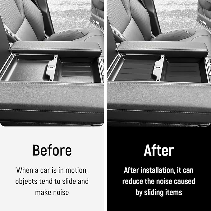 YOJOJOCO 2PC Center Console Tray Liner Compatible with Toyota 2022-2026 Tundra (Only Fit Platinum, 1794, TRD PRO, Capstone) & 2023-2026 Sequoia Accessories Center Console Organizer Protective Pad