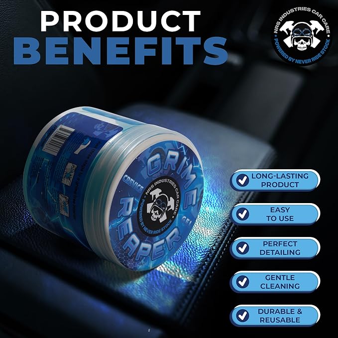 2 Pack Grime Reaper Cleaning Gel | Clean Slime Putty | Auto Detailing | Car Interior Cleaner | Car Accessories | Electronic Products Keyboard Cleaner | Dust Remover