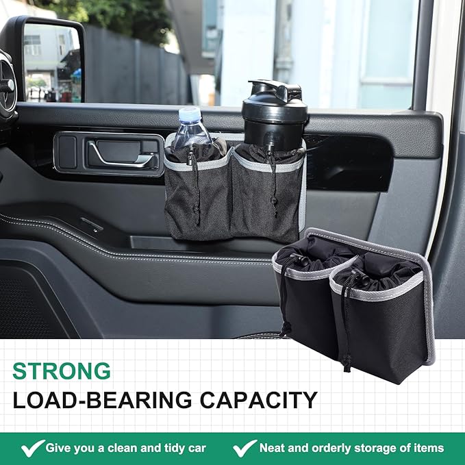 Car Water Cup Storage Bag Compatible with INEOS Grenadier 2020-2026, Co-Pilot Cup Holder Hanging Multi-Function Storage Bag Organizer Tray Interior Accessories (Gray)