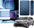EMZ Leather Center Console Armrest Cushion Pad Accessories for Toyota Sienna 2021 2022 2023 2024 2025 (Black)