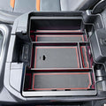 Center Console Organizer Compatible with 2019-2022 Chevy Silverado/Sierra 1500 and 2020-2023 Silverado/Sierra 2500HD 3500HD Accessories Armrest Full Size Tray,Full Console w/Bucket Seats ONLY,Red