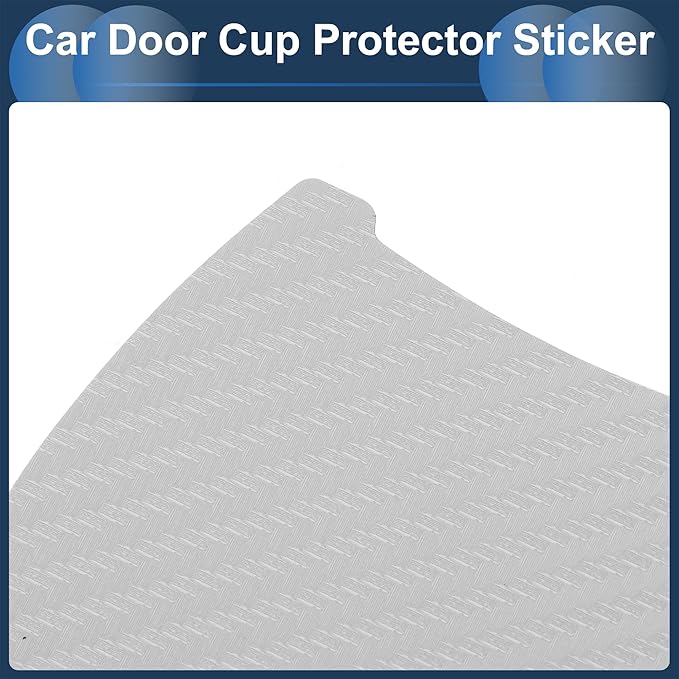 3D Car Door Handle Scratch Protector, 84x94mm Removable Magnetic Car Door Handle Protective Film Silver Tone, 4 Pcs