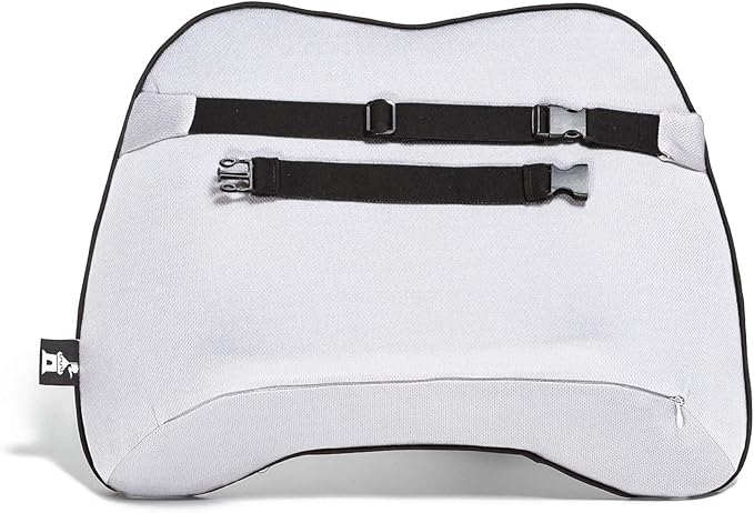 Castle Squire Firm Memory Foam Lower Back Backrest - Dense Foam Padding Lumbar Support Pillow for Home, Office, Auto, and Travel (Squire Size, Bone)