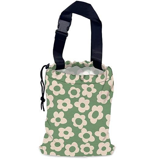NHNXHWIA Groovy Florals Car Garbage Bag,Waterproof Small Car Trash Bag Hanging Back of Seat,Drawstring Hanging Car Trash Bag with Adjustable Buckle for Car Accessories
