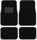 NASCAR Carpet Car Mats | 4-Piece Car Mats Full Set | Universal Fit for Cars, Trucks & SUVs | All-Weather Protection Shielding from Spills & Stains | Automotive Floor Mats w/Heel Pad | Car Rug, Black