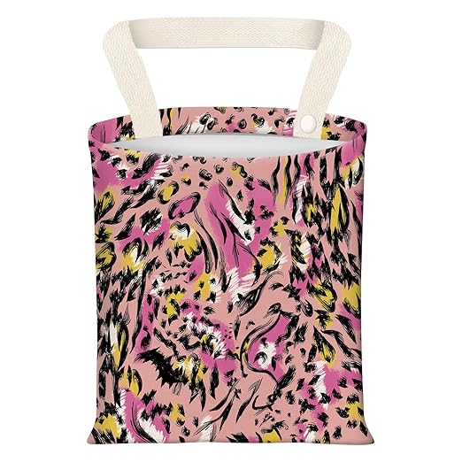 BEAKND Hanging Car Garbage Bag, Cute Car Trash Can Bag, Automotive Accessories for Women Men Colorful Pink Leopard