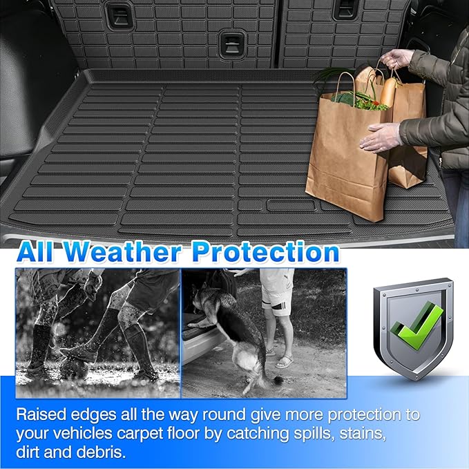 Grand Cherokee Floor Mats - Car Mats for Jeep Grand Cherokee 5-Seater 2022-2025(Include 4xe, Not WK or L), All Weather Floor Mats and Cargo Liner for Grand Cherokee Accessories, Heavy Duty Rubber Mats