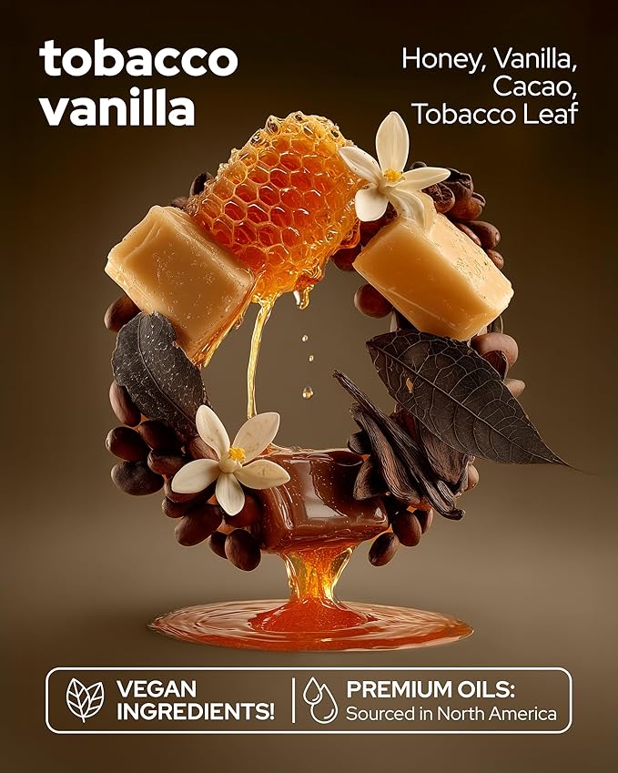 Vilicci Tobacco Vanilla Car Fragrance (pack of 2) – Premium Auto Perfume & Car Air Freshener | Sophisticated & Timeless Scent | Long-Lasting (Up to 120 Days) | Odor Eliminating | Vegan, Cruelty-Free