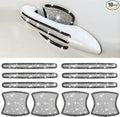 BetterJonny 10PCS Crystal Car Door Handle Scratches Protector, Rhinestone Car Door Handle Stickers Bling Car Door Handle Scratch Protector Stickers for Women and Girls Car Stickers (Black White)
